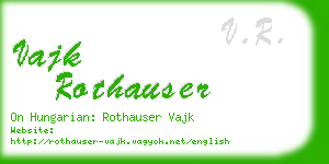vajk rothauser business card